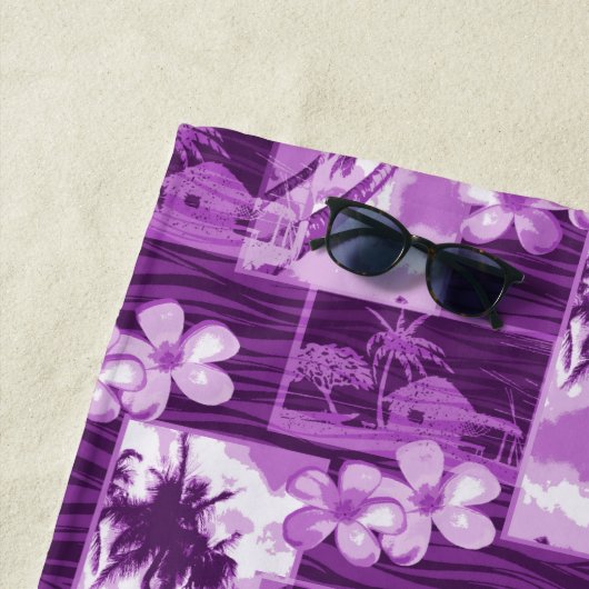 Niihau Island Hawaiian Plumeria and Palm Tree Strandlaken (In situ)