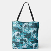 Niihau Island Hawaiian Plumeria Palms Beach Tote Bag (Achterkant)