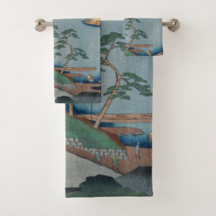 Niijuku Ferry  Ukiyo-e Japanse kunst Bad Handdoek