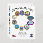 NiIMITZ CLASS SUPPER CARRIERS 1975 - 2009 Briefkaart (Voorkant / Achterkant)