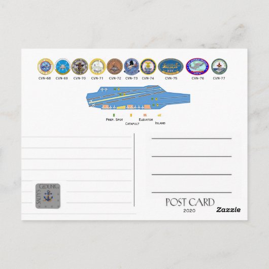 NiIMITZ CLASS SUPPER CARRIERS 1975 - 2009 Briefkaart (Achterkant)