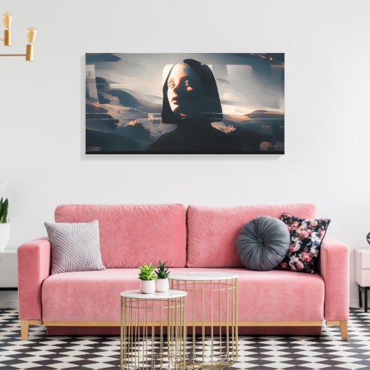 Niji Surreal Art: Hooded Enigma Canvas Afdruk (Insitu (Woonkamer))