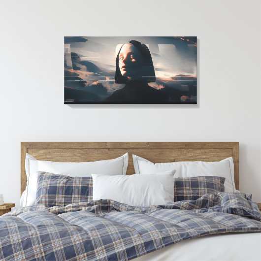Niji Surreal Art: Hooded Enigma Canvas Afdruk (Insitu (Slaapkamer))