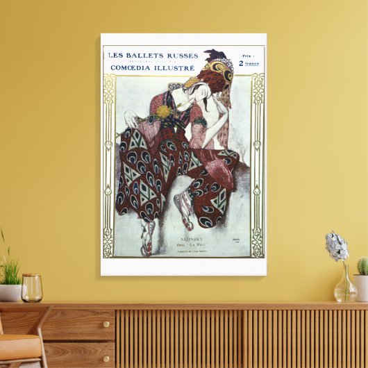 Nijinsky dans La Peri - Ballets Russes Canvas Afdruk (Insitu (Woonkamer))