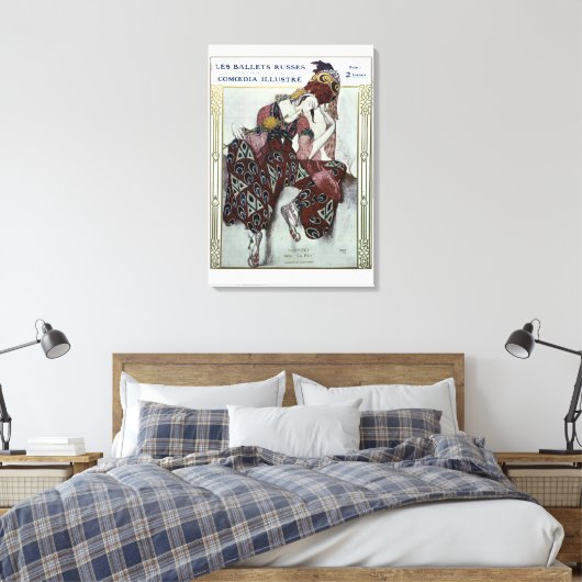 Nijinsky dans La Peri - Ballets Russes Canvas Afdruk (Insitu (Slaapkamer))