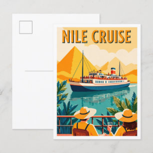Nijl Egypte Kunst Vintage Illustratie Reizen Briefkaart