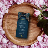 Nijlblauw Islamitische 3D boog Elegante Moslim bru Menu