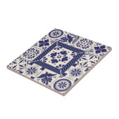 Nijlblauw Mexicaanse traditionele vogels Talavera Tegeltje (Zijkant)