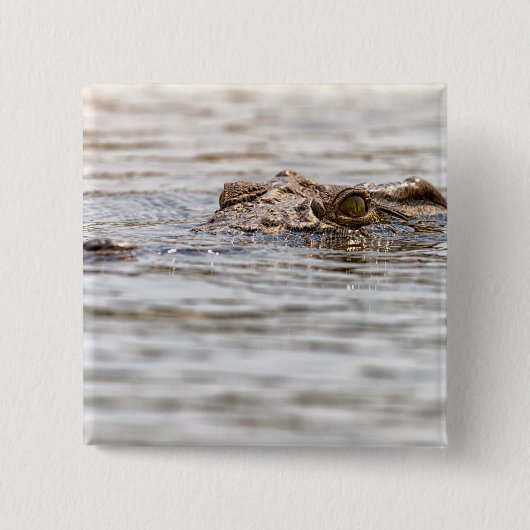 Nijlkrokodil Vierkante Button 5,1 Cm (Voorkant)