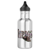 Nijlpaard Afbeelding Logo Met Nijlpaarden, Waterfles (Rechts)