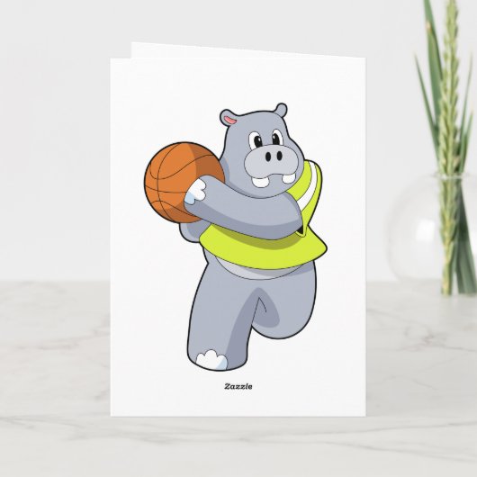 Nijlpaard als Basketballer met Basketbal.PNG Kaart (Achterkant)