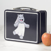 Nijlpaard als bruid met sluier (In situ)