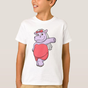 Nijlpaard als bruid met sluier en boog t-shirt