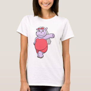 Nijlpaard als bruid met sluier en boog t-shirt