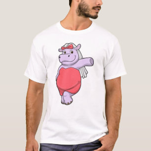 Nijlpaard als bruid met sluier en boog t-shirt