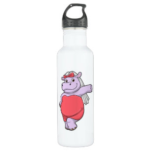 Nijlpaard als bruid met sluier en boog waterfles 