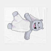 Nijlpaard als bruid met sluier fleece deken (Voorkant (Horizontaal))