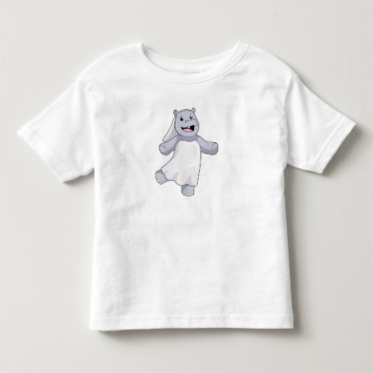 Nijlpaard als bruid met sluier kinder shirts (Voorkant)