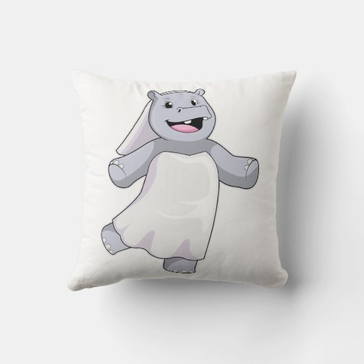 Nijlpaard als bruid met sluier kussen (Achterkant)