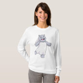 Nijlpaard als bruid met sluier t-shirt (Voorkant volledig)