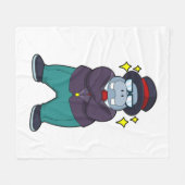 Nijlpaard als bruidegom met pak.PNG Fleece Deken (Voorkant (Horizontaal))