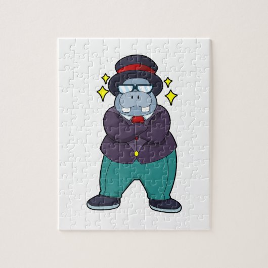 Nijlpaard als Bruidegom met Pak.PNG Legpuzzel (Verticaal)