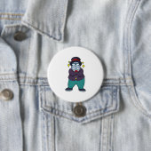 Nijlpaard als Bruidegom met Pak.PNG Ronde Button 7,6 Cm (In situ)