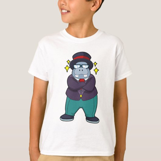 Nijlpaard als bruidegom met pak.PNG T-shirt (Voorkant)