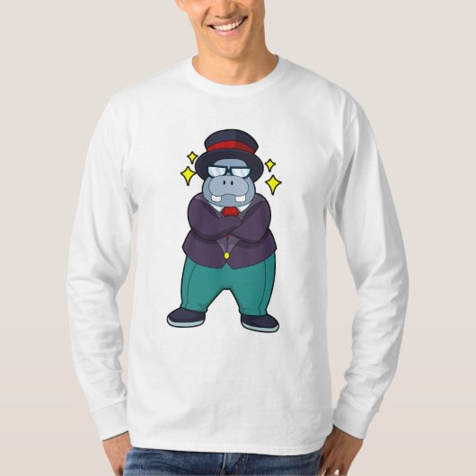 Nijlpaard als bruidegom met pak.PNG T-shirt (Voorkant)