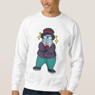 Nijlpaard als Bruidegom met Pak.PNG Trui