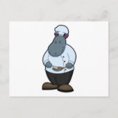 Nijlpaard als kok met pan briefkaart (Voorkant)