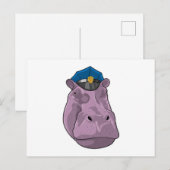 Nijlpaard als politieagent Politie Briefkaart (Voorkant / Achterkant)