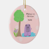 Nijlpaard Baby Eerste Kerstmis Keramisch Ornament (Rechts)