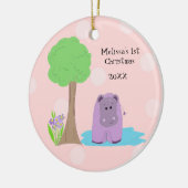 Nijlpaard Baby Eerste Kerstmis Keramisch Ornament (Links)