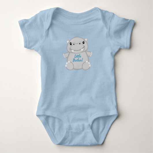 Nijlpaard Baby Shower Blauw Romper (Voorkant)