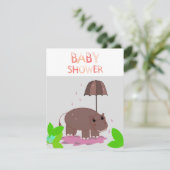 Nijlpaard Baby Shower Uitnodiging (Staand voorkant)