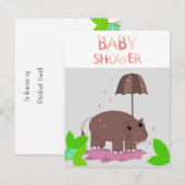 Nijlpaard Baby Shower Uitnodiging (Voorkant / Achterkant)