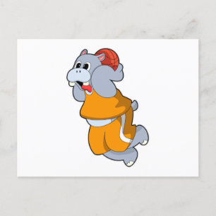 Nijlpaard bij Basketbalsporten Briefkaart