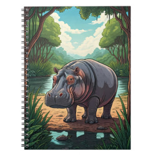 Nijlpaard bij de rivier notitieboek