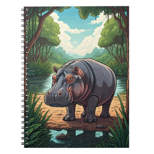 Nijlpaard bij de rivier notitieboek (Voorkant)