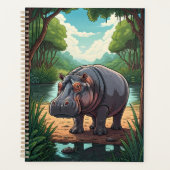 Nijlpaard bij de rivier planner (Voorkant)