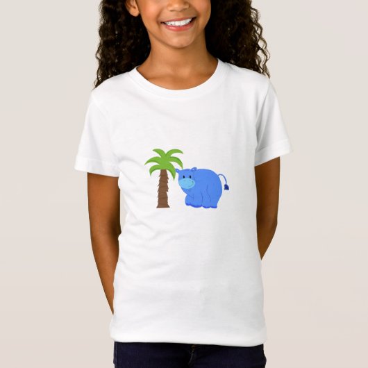 Nijlpaard bij een palmboom t-shirt (Voorkant)