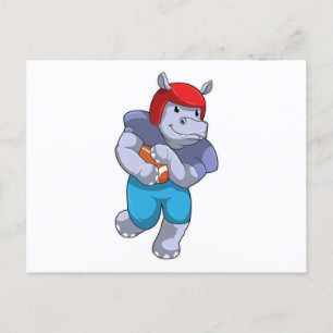 Nijlpaard bij Voetbal Sporten Briefkaart