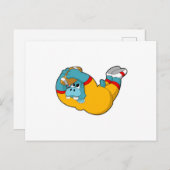 Nijlpaard bij voetbal sporten briefkaart (Voorkant / Achterkant)