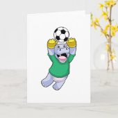 Nijlpaard bij Voetbal Sporten Kaart (Gele Bloem)