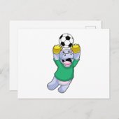 Nijlpaard bij Voetbalsport Briefkaart (Voorkant / Achterkant)