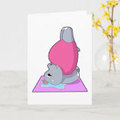 Nijlpaard bij Yoga Fitness Kaart (Gele Bloem)