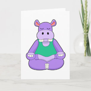 Nijlpaard bij yoga in zittende houding kaart