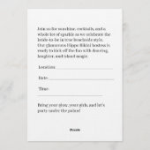 Nijlpaard Bikini Meisjesuitnodiging Kaart (Achterkant)