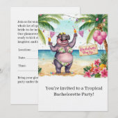 Nijlpaard Bikini Meisjesuitnodiging Kaart (Voorkant / Achterkant)